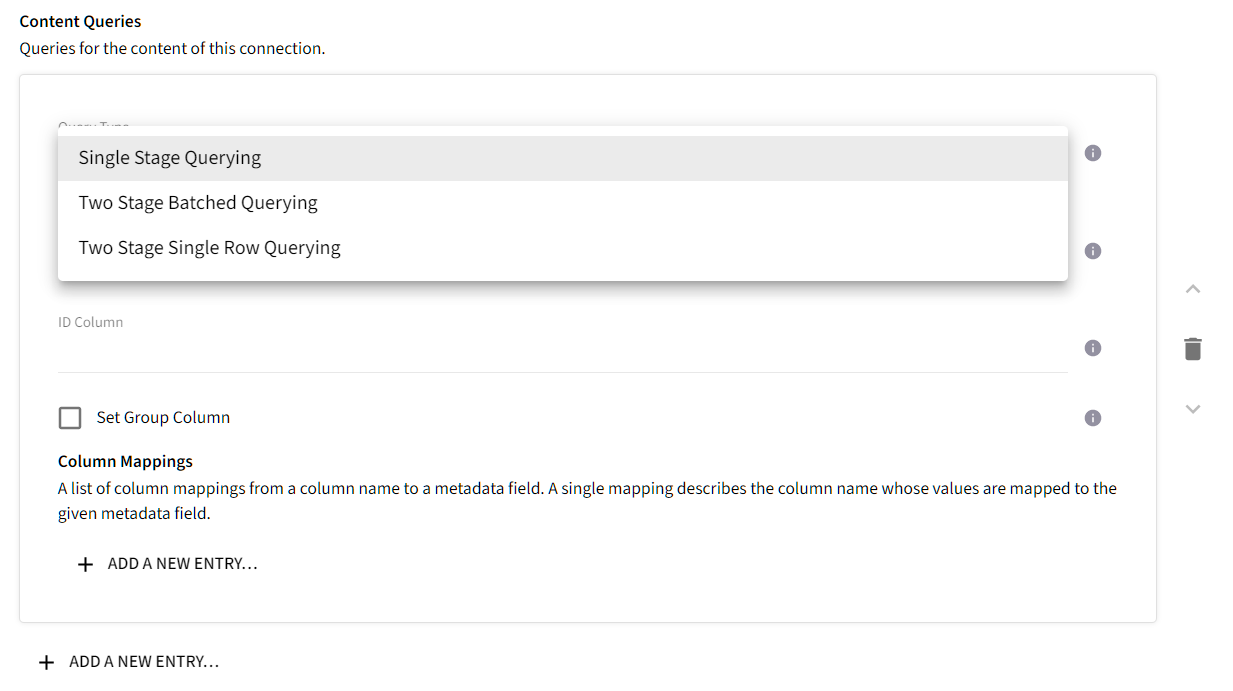 Content Query Setup Query Type